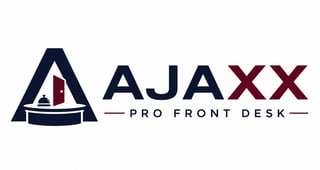 AJAXX Pro Front Desk logo with triangular sailboat icon and business text